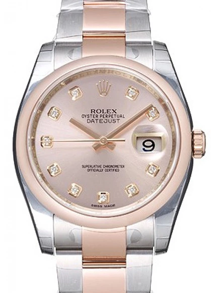 36mm Stainless Steel and Rose Gold Ladies Watch