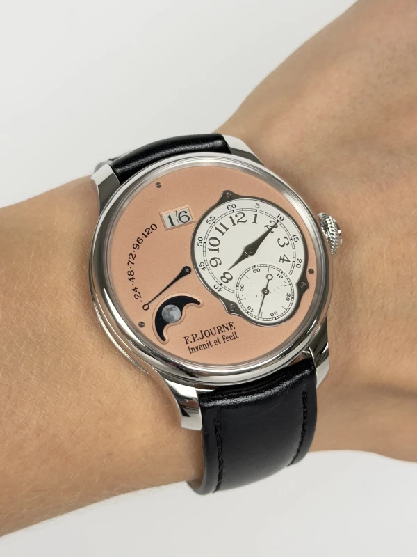 FP Journe Lune Platinum Pt-BlCroco Lune (LN) Platinum Salmon Dial Black 6