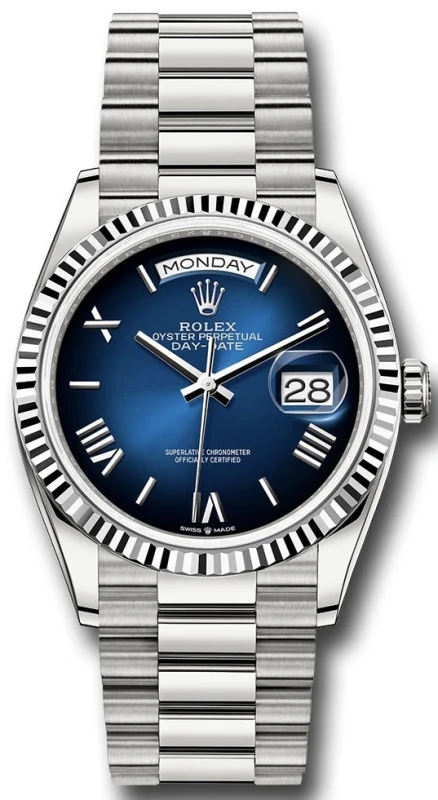 36 mm, white gold