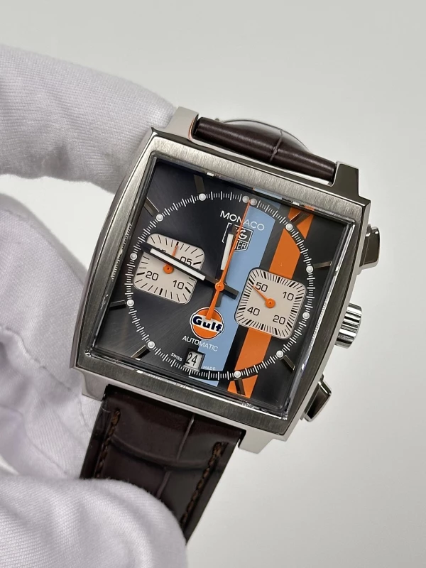 Tag Heuer Monaco Automatic Chronograph Calibre 12 Gulf Limited Edition CAW2113.FC6250 4