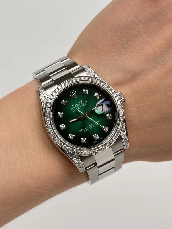 Rolex 36 mm, steel, white gold and diamonds 116200 FIX 8