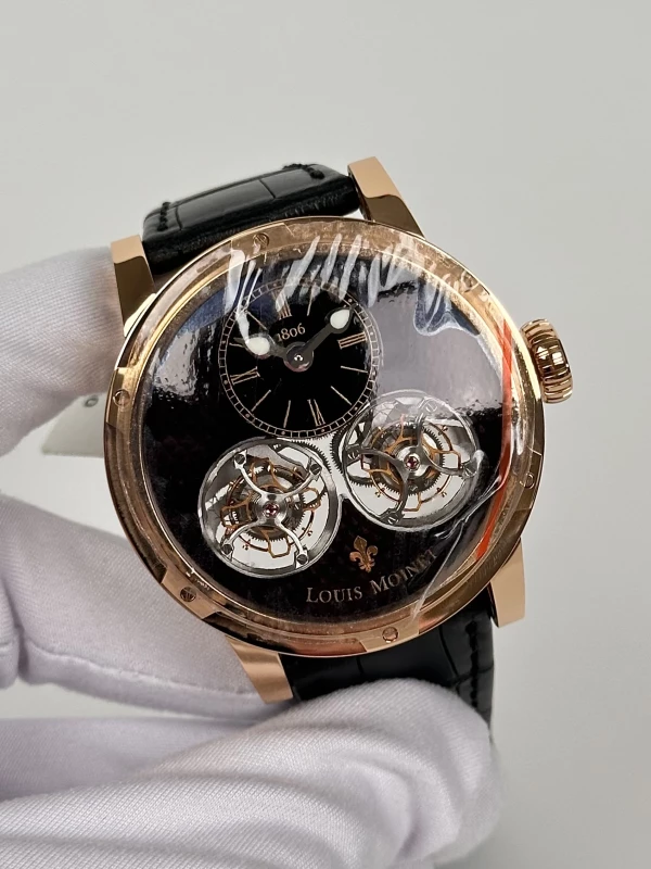 Louis Moinet Inverted Double Tourbillon Black Onyx  LM-46.50.50 3