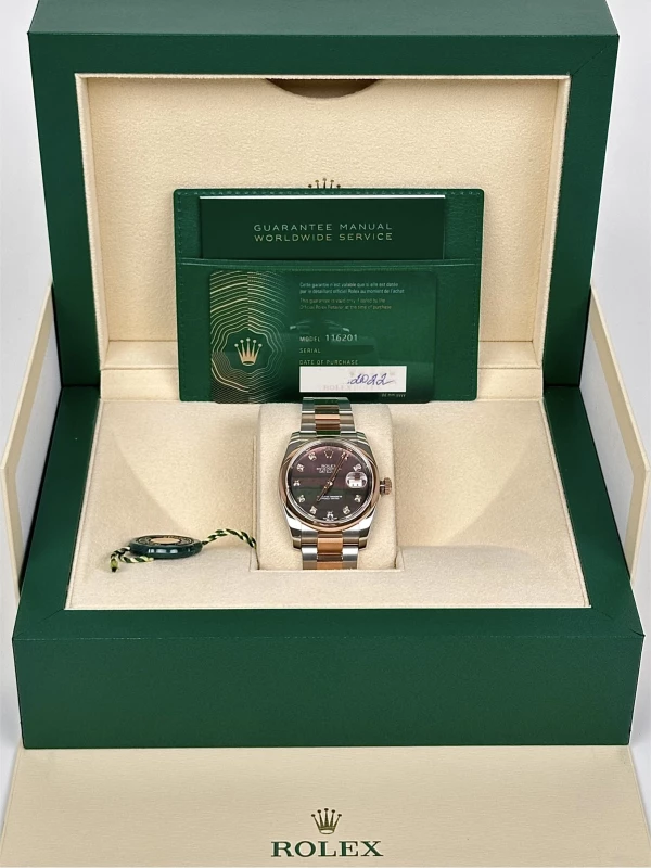 Rolex 36mm Steel and Everose Gold 116201-0079 5