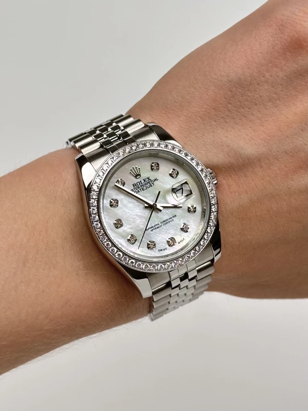 Rolex 36 mm, steel, white gold and diamonds 116200FIX 8