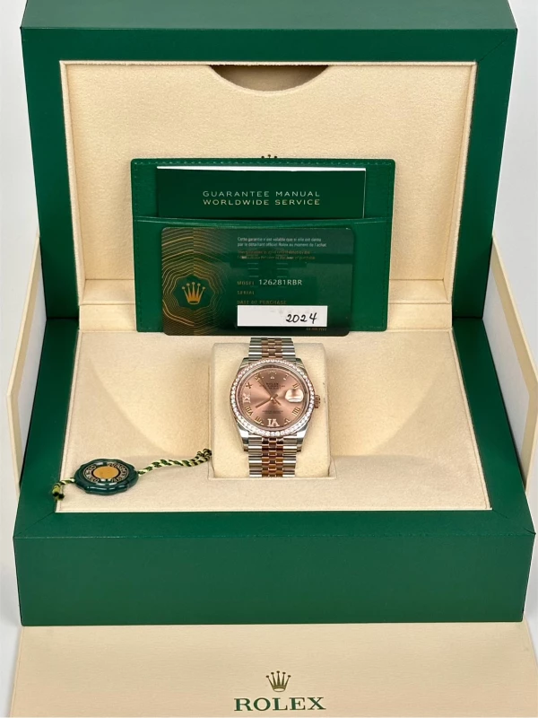 Rolex 36 mm, Oystersteel, Everose gold and diamonds 126281rbr-0015 5