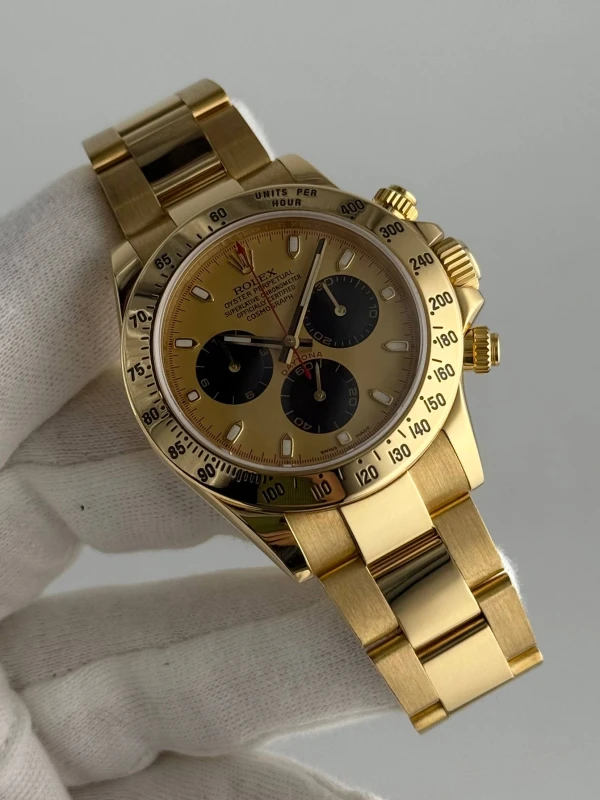 Rolex Cosmograph 40mm Yellow Gold 116528-Gold&Black 5