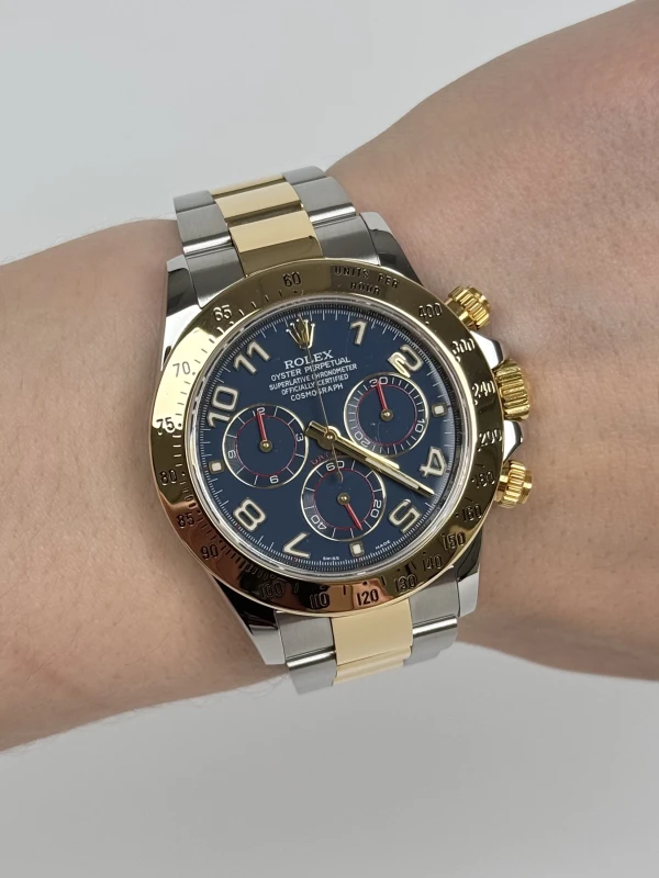 Rolex 40mm Steel and Yellow Gold  116523 blue 7