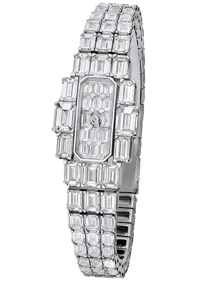  A SUPERB LADY'S 18K WHITE GOLD AND DIAMOND BRACELET WRISTWATCH