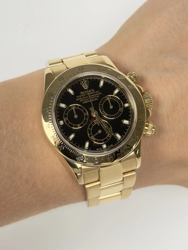 Rolex Cosmograph Daytona 40mm Yellow Gold 116528-Black 4