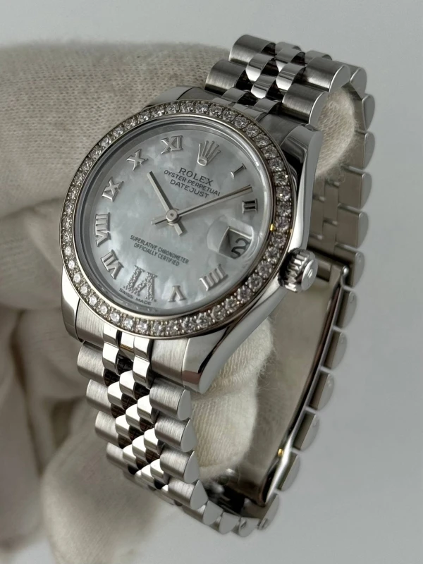 Rolex 31mm, Oystersteel, white gold and diamonds 178384-0040 4