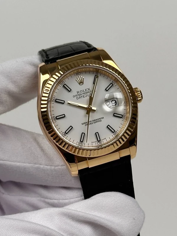Rolex 36mm Yellow Gold 116138 White 3