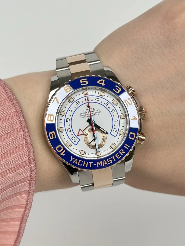 Rolex II 44mm Steel and Everose Gold 116681 White 8