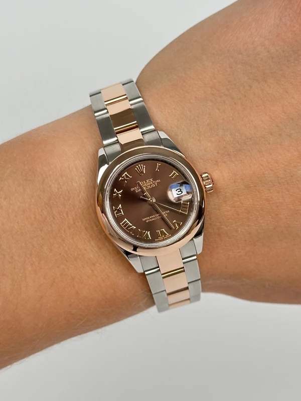 Rolex LADY 28 MM, OYSTERSTEEL AND EVEROSE GOLD 279161-0010 8