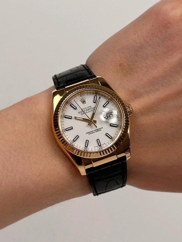 Rolex 36mm Yellow Gold 116138 White 9