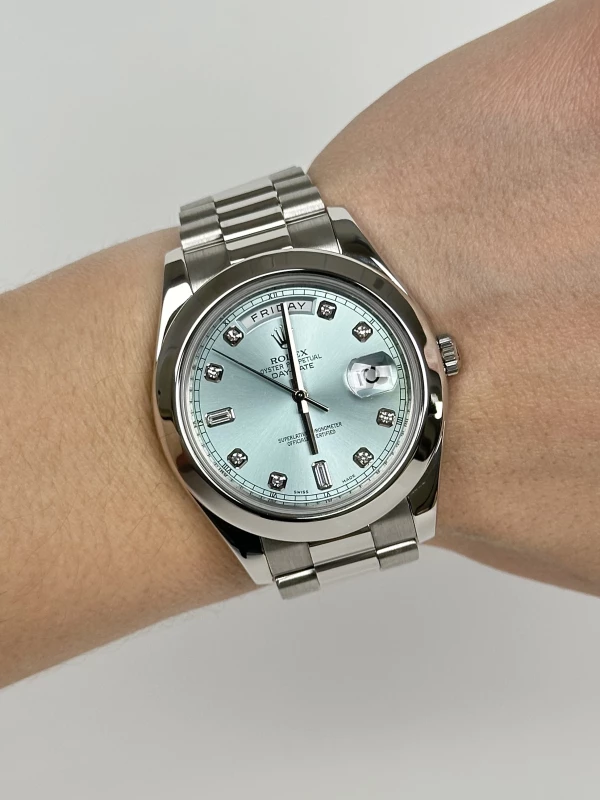 Rolex 41 mm, platinum 218206 ibldp 8