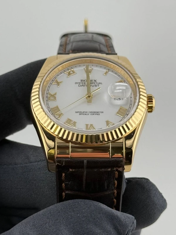 Rolex 36mm Yellow Gold 116138 White 4