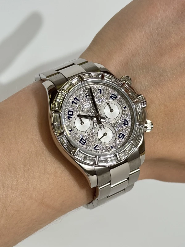 Rolex Cosmograph Daytona 40mm White Gold 116509 pave fix 6