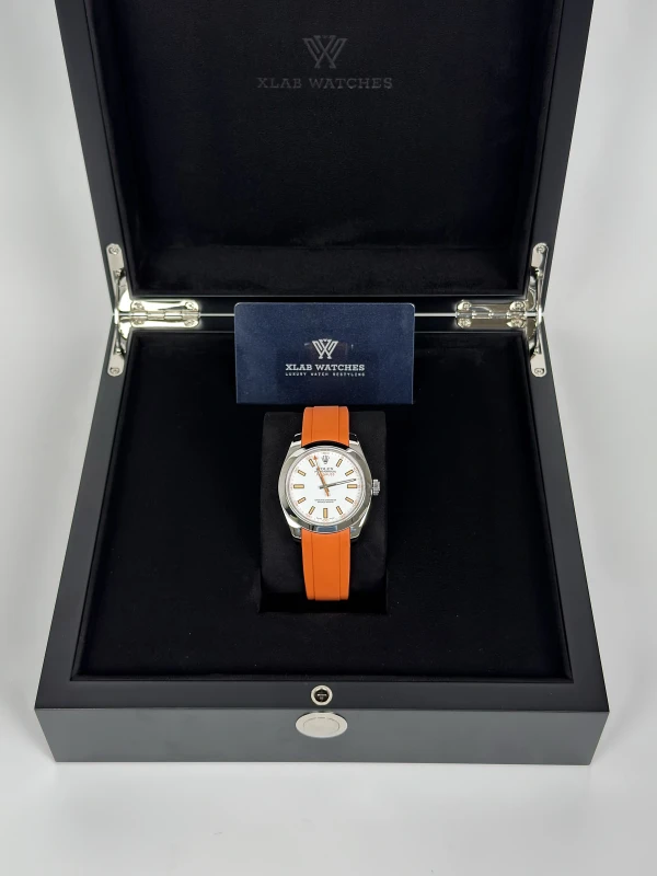 Rolex 40mm Steel White Orange 7