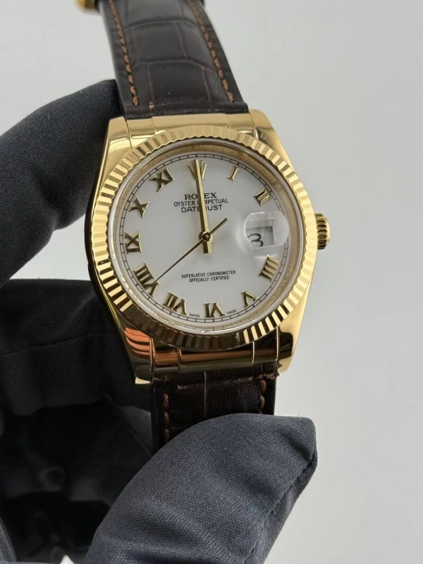 Rolex 36mm Yellow Gold 116138 White 6