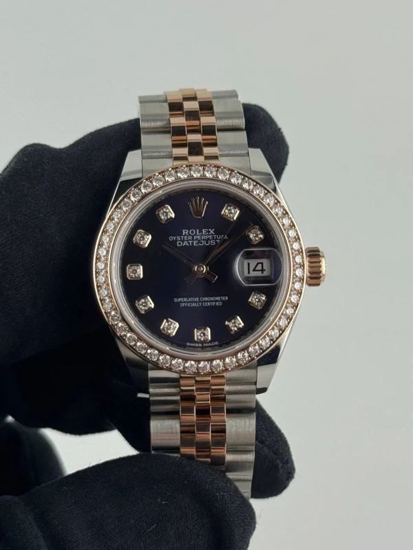 Rolex 28mm Rolesor Rose Diamond 279381rbr-0015 3
