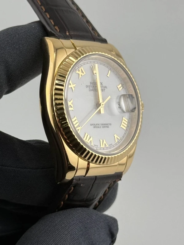 Rolex 36mm Yellow Gold 116138 White 7
