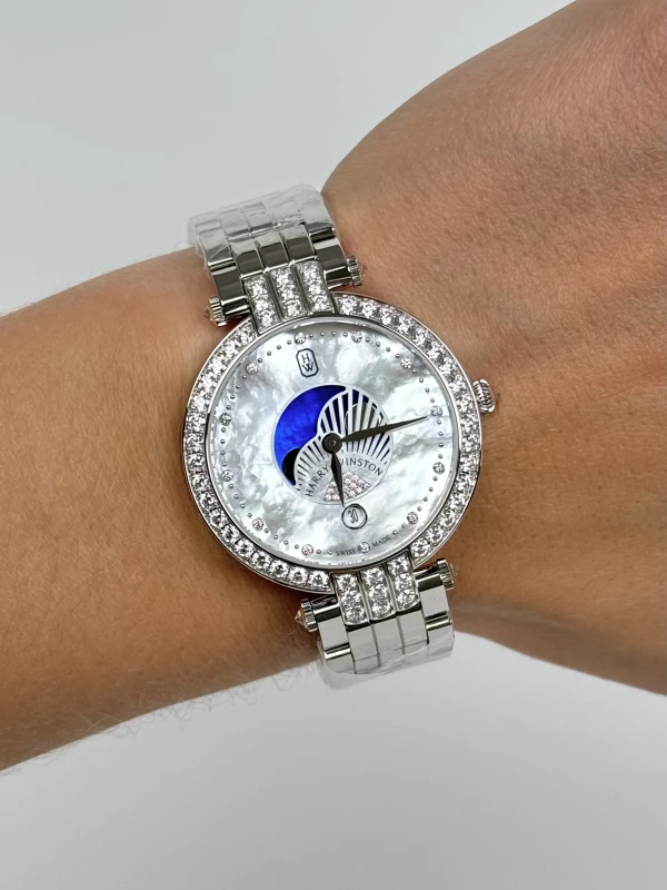 Harry Winston Moon Phase 36mm PRNQMP36ww003 8