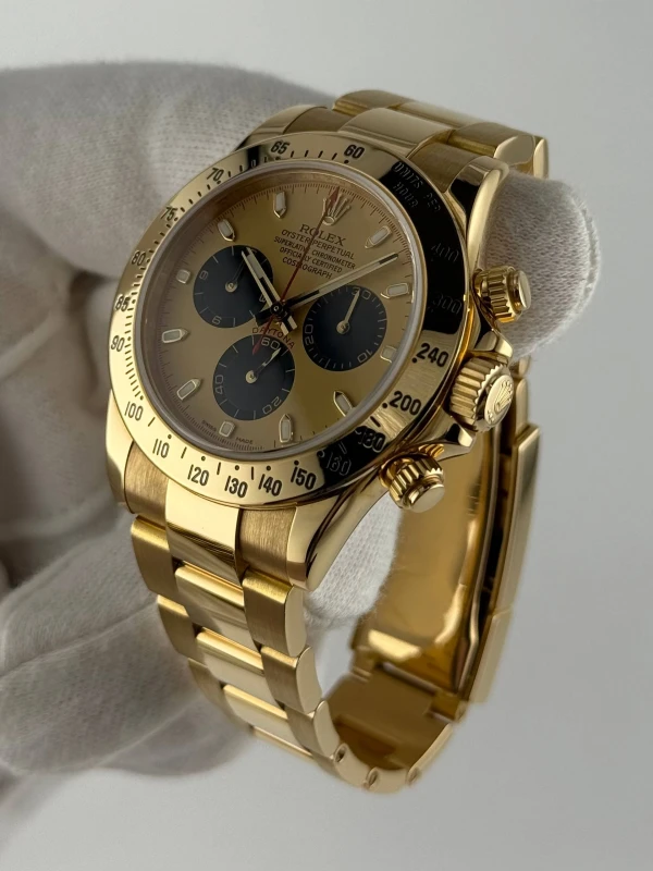 Rolex Cosmograph 40mm Yellow Gold 116528-Gold&Black 4