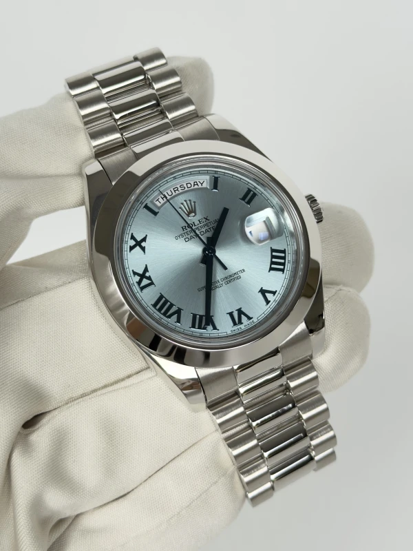 Rolex II Platinum Ice Blue Arabic 218206 ibcrp 2