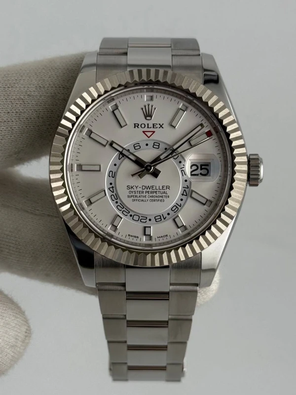 42 mm, steel and white gold