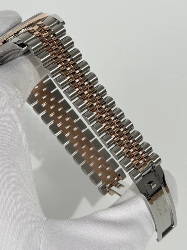 Rolex 36mm Steel and Everose Gold Brown Floral Diamonds Dial Jubilee 116231-0105 4