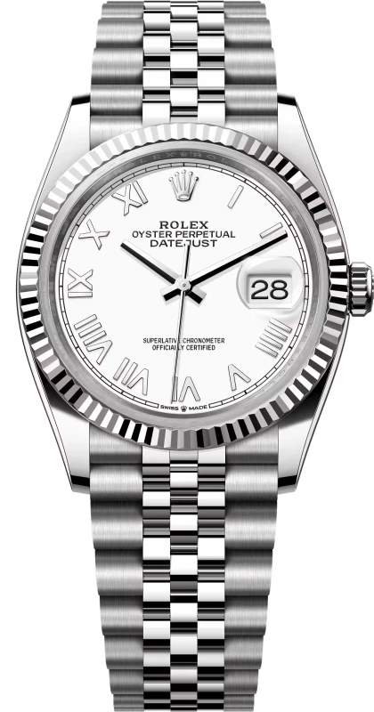 36mm Steel and White Gold