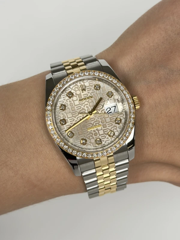 Rolex 36 mm, steel, yellow gold and diamonds 116243-0035 4