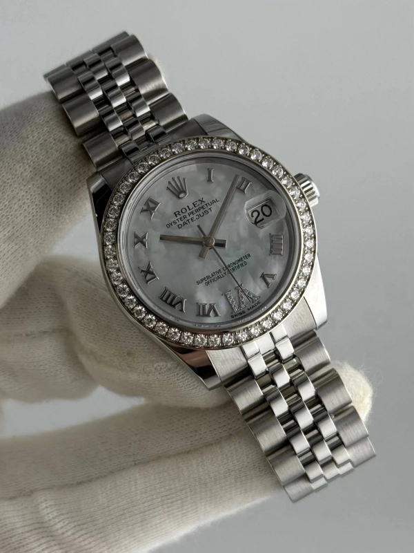 Rolex 31mm, Oystersteel, white gold and diamonds 178384-0040 5
