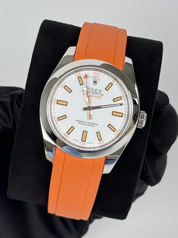 Rolex 40mm Steel White Orange 4