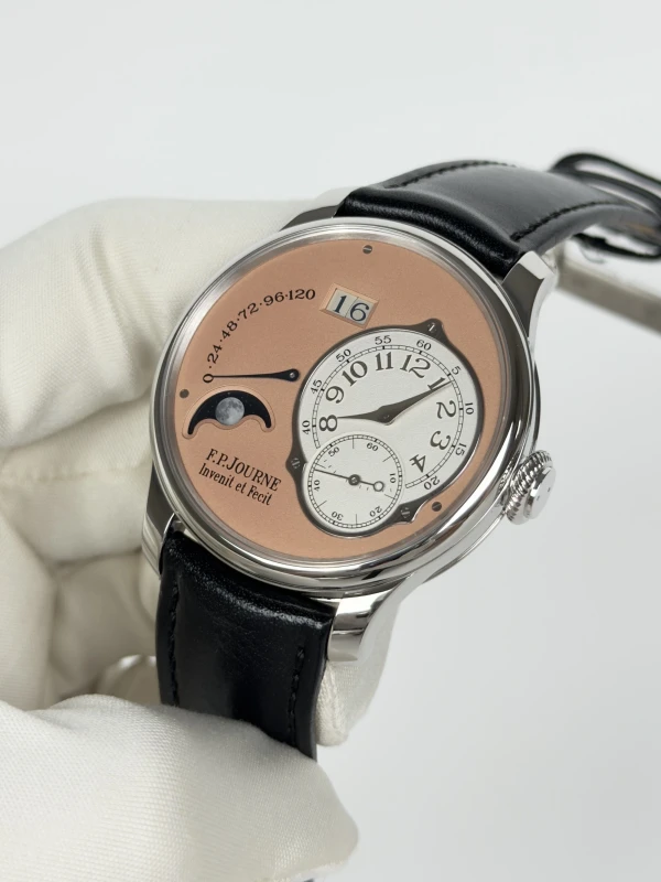 FP Journe Lune Platinum Pt-BlCroco Lune (LN) Platinum Salmon Dial Black 3