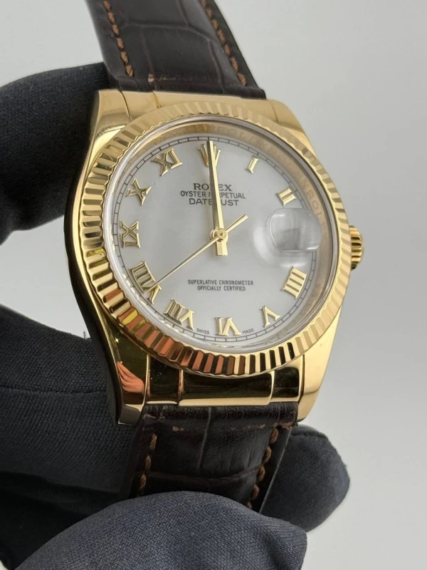 Rolex 36mm Yellow Gold 116138 White 9