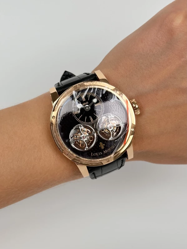 Louis Moinet Inverted Double Tourbillon Black Onyx  LM-46.50.50 9