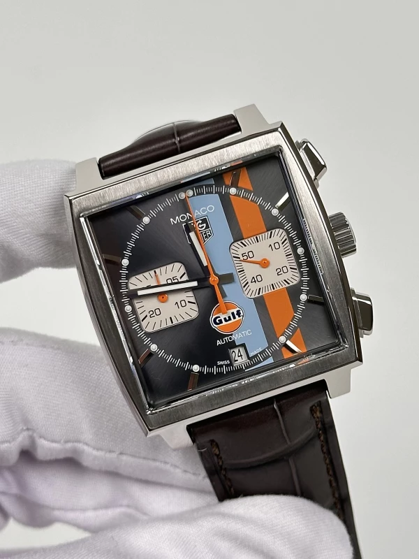 Tag Heuer Monaco Automatic Chronograph Calibre 12 Gulf Limited Edition CAW2113.FC6250 3