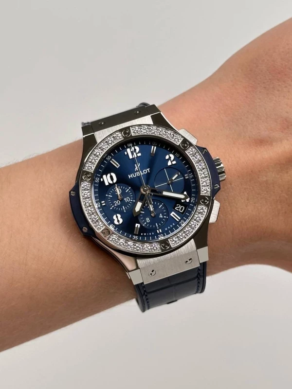 Hublot Steel Blue Diamonds 41mm 341.SX.7170.LR.1204 9