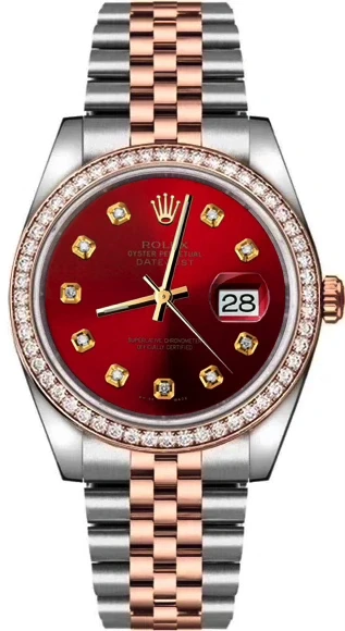 36mm Steel and Pink Gold