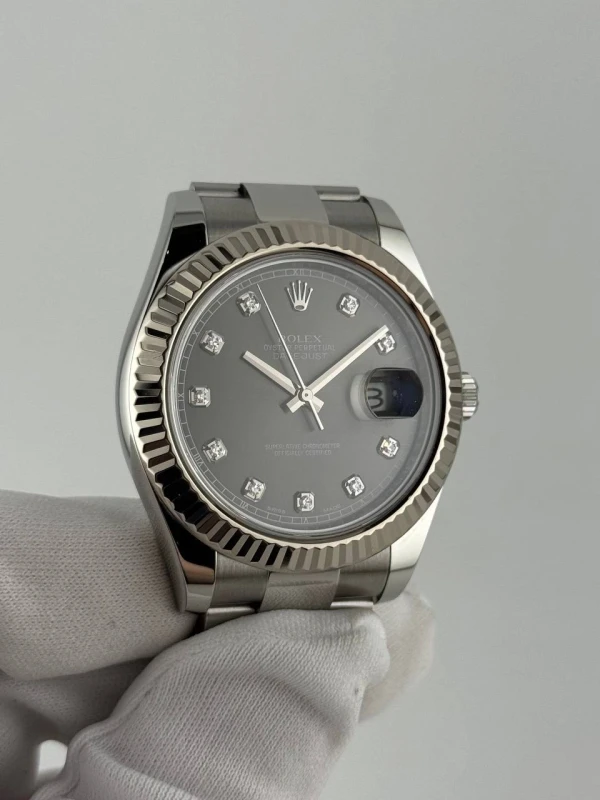 Rolex 41mm  Rhodium Diamond 116334 rdo 3