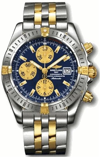 Breitling Evolution Blue Dial 18k Yellow Gold & Steel 44mm B13356 изображение - 1