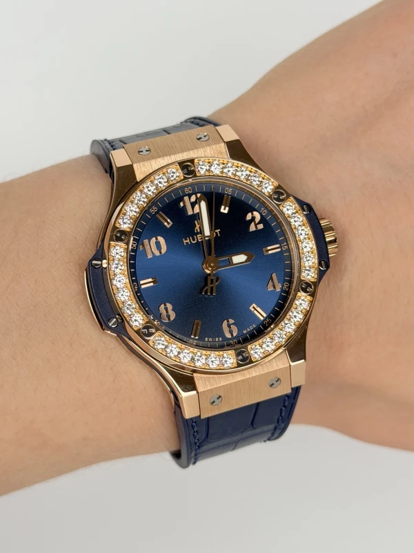 Hublot Gold Blue Diamonds 38mm 361.PX.7180.LR.1204 6