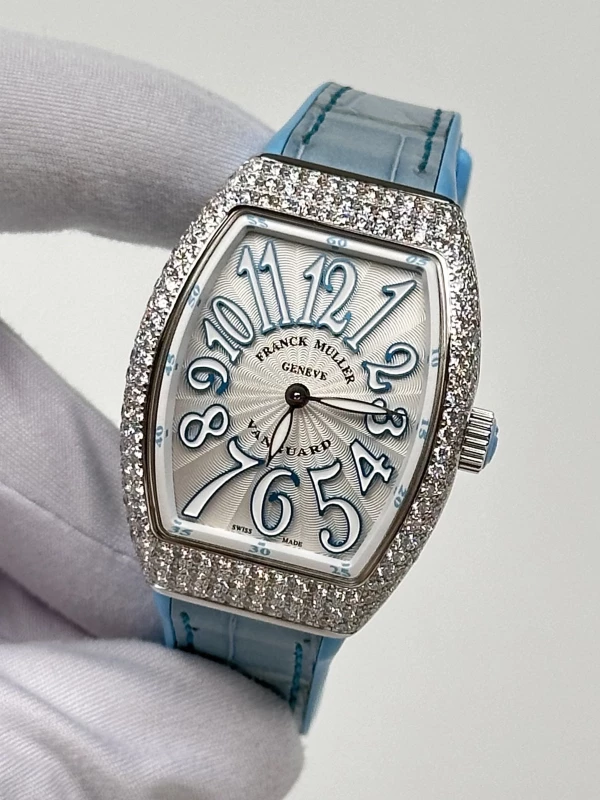 Franck Muller Quartz Diamond Bezel White Dial V32 QZ AC BL 4