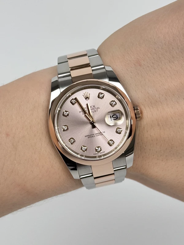 Rolex 36mm Steel and Everose Gold 116201-0081 8
