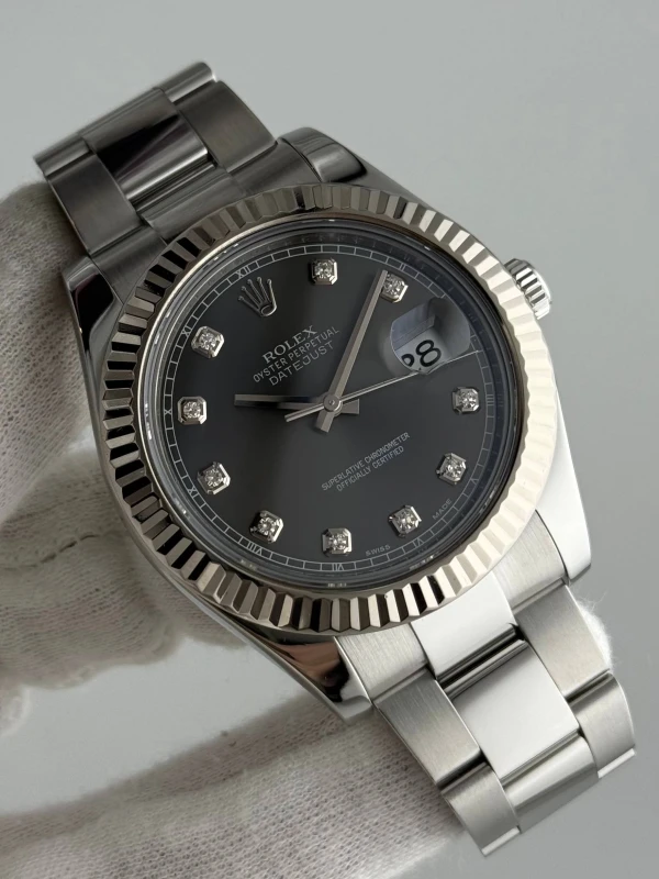 Rolex 41mm  Rhodium Diamond 116334-0009 5