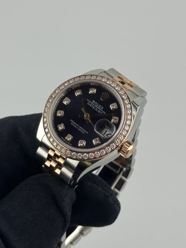 Rolex 28mm Rolesor Rose Diamond 279381rbr-0015 6