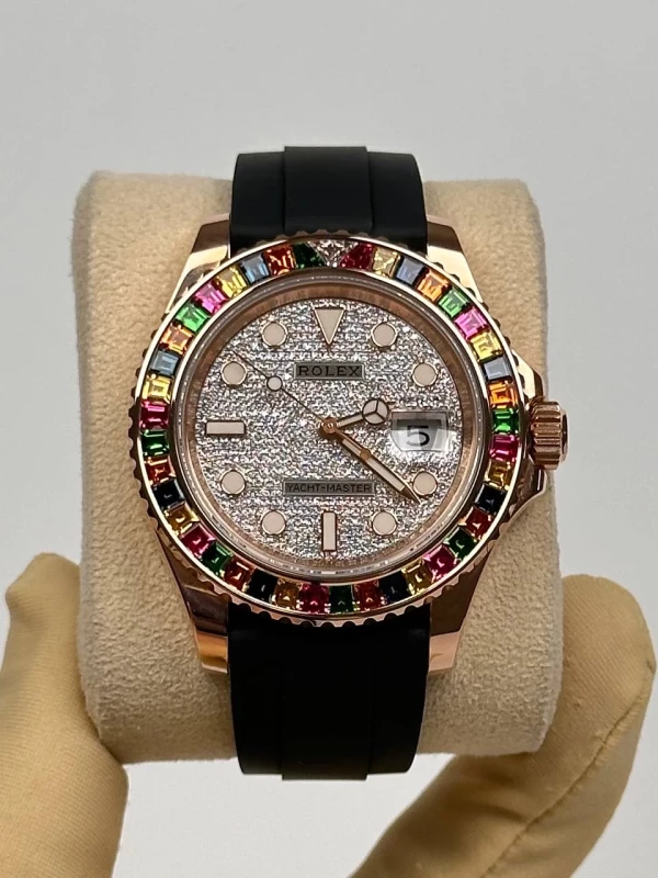 Rolex 40 RAINBOW BEZEL FULL PAVE 116695 SATS 2