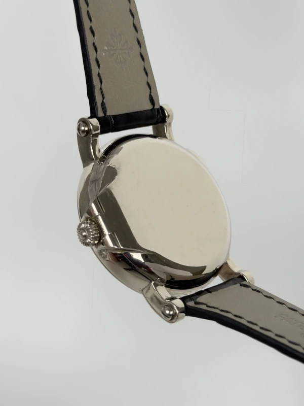 Patek Philippe Perpetual Calendar Silver Dial 18kt White Gold Black Leather Men's Watch  5059G-001 5