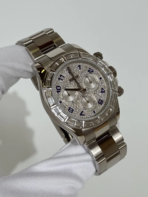 Rolex Cosmograph Daytona 40mm White Gold 116509 pave fix 2